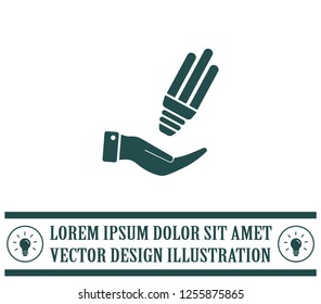 Light bulb energy-saving, vector icon.