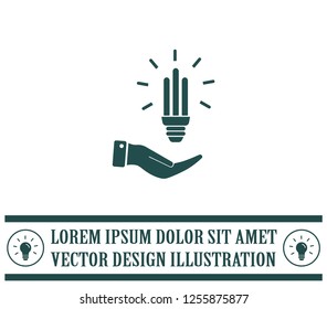 Light bulb energy-saving, vector icon.