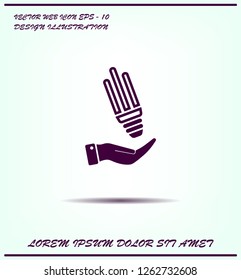 Light bulb energy-saving, vector icon.