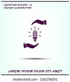 Light bulb energy-saving, vector icon.