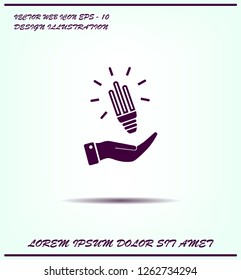 Light bulb energy-saving, vector icon.
