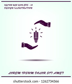 Light bulb energy-saving, vector icon.