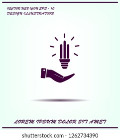 Light bulb energy-saving, vector icon.