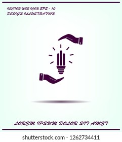 Light bulb energy-saving, vector icon.