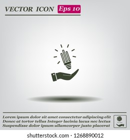 Light bulb energy-saving, vector icon.