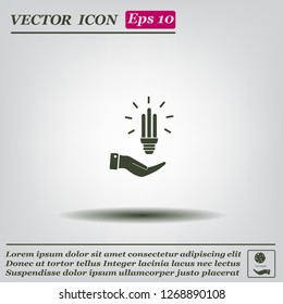 Light bulb energy-saving, vector icon.
