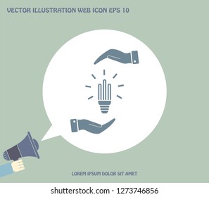 Light bulb energy-saving, vector icon.