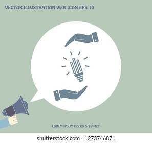 Light bulb energy-saving, vector icon.