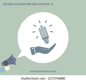 Light bulb energy-saving, vector icon.
