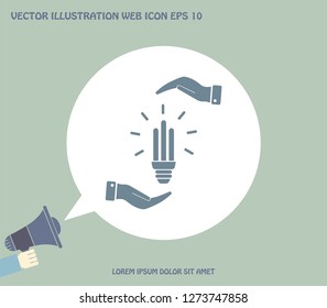 Light bulb energy-saving, vector icon.