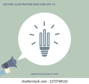 Light bulb energy-saving, vector icon.