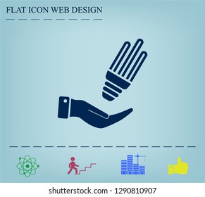 Light bulb energy-saving, vector icon.