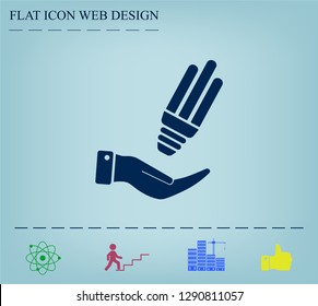 Light bulb energy-saving, vector icon.