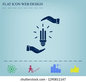 Light bulb energy-saving, vector icon.
