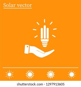 Light bulb energy-saving, vector icon.