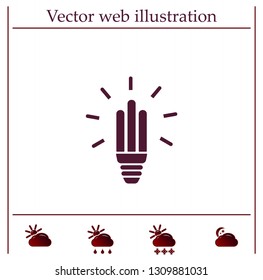 Light bulb energy-saving, vector icon.