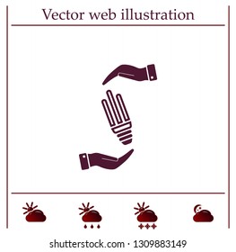 Light bulb energy-saving, vector icon.