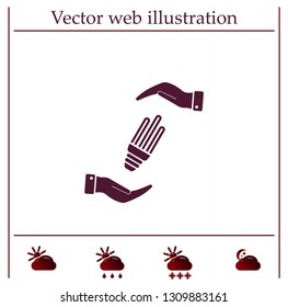 Light bulb energy-saving, vector icon.