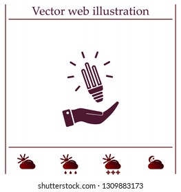 Light bulb energy-saving, vector icon.