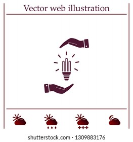 Light bulb energy-saving, vector icon.