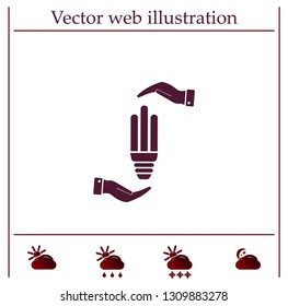 Light bulb energy-saving, vector icon.