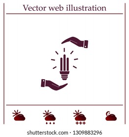 Light bulb energy-saving, vector icon.