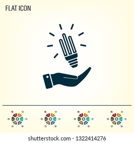 Light bulb energy-saving, vector icon.