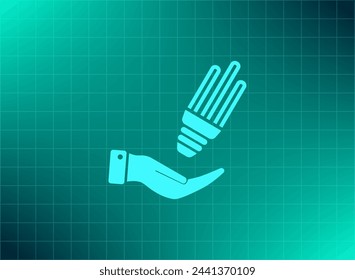 Bombilla de ahorro de energía, icono de vector.