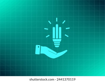 Energiesparende Glühbirne, Vektor-Symbol.