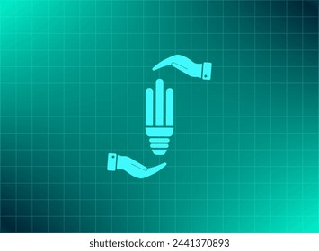 Light bulb energy-saving, vector icon.
