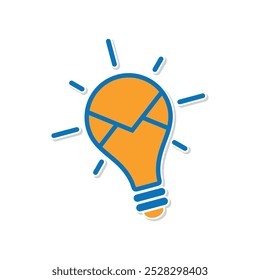 Bombilla de luz Sobre Ilustración vectorial Logotipo Plantilla Ilustración Diseño