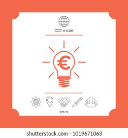 Light bulb with euro symbol business concept