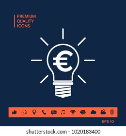 Light bulb with euro symbol business concept