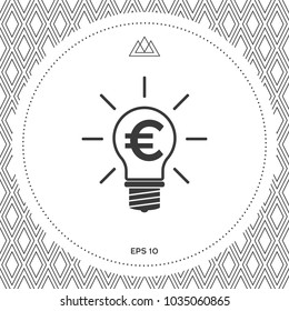 Light bulb with euro symbol business concept