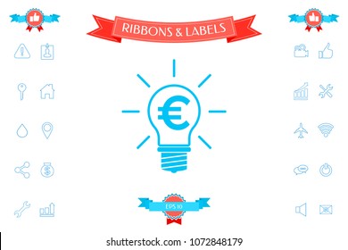 Light bulb with euro symbol business concept