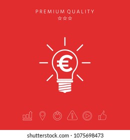 Light bulb with euro symbol business concept