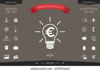 Light bulb with euro symbol business concept