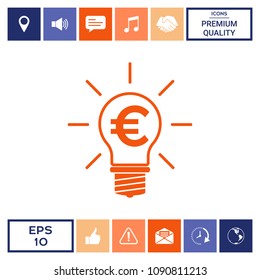 Light bulb with euro symbol business concept