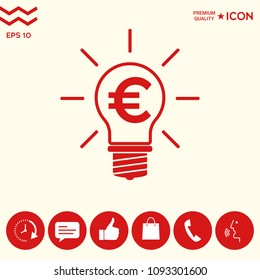 Light bulb with euro symbol business concept