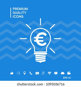 Light bulb with euro symbol business concept