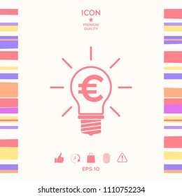 Light bulb with euro symbol business concept