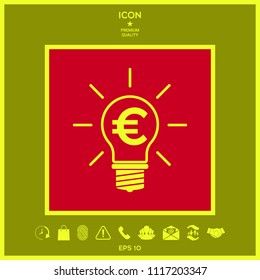 Light bulb with euro symbol business concept