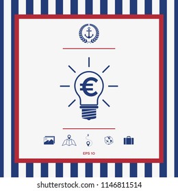 Light bulb with euro symbol business concept