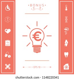Light bulb with euro symbol business concept