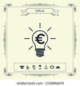 Light bulb with euro symbol business concept