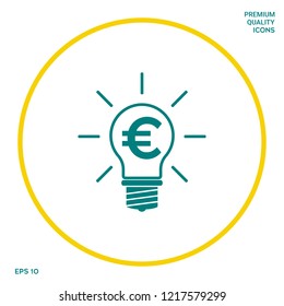 Light bulb with euro symbol business concept. Graphic elements for your design