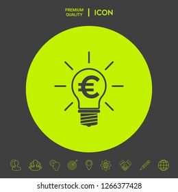 Light bulb with euro symbol business concept. Graphic elements for your design