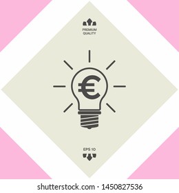 Light bulb with euro symbol business concept. Graphic elements for your design