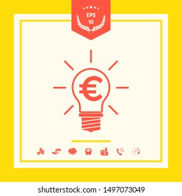 Light bulb with euro symbol business concept. Graphic elements for your design