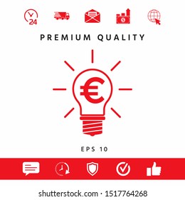 Light bulb with euro symbol business concept. Graphic elements for your design